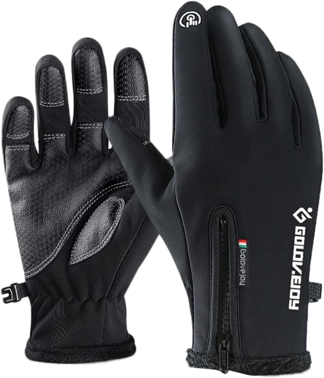 Winter Outdoor Windproof Gloves Touchscreen Cold Weather Warm Driving Glove Anti Slip for Hunting Skiing Riding(Black, M)