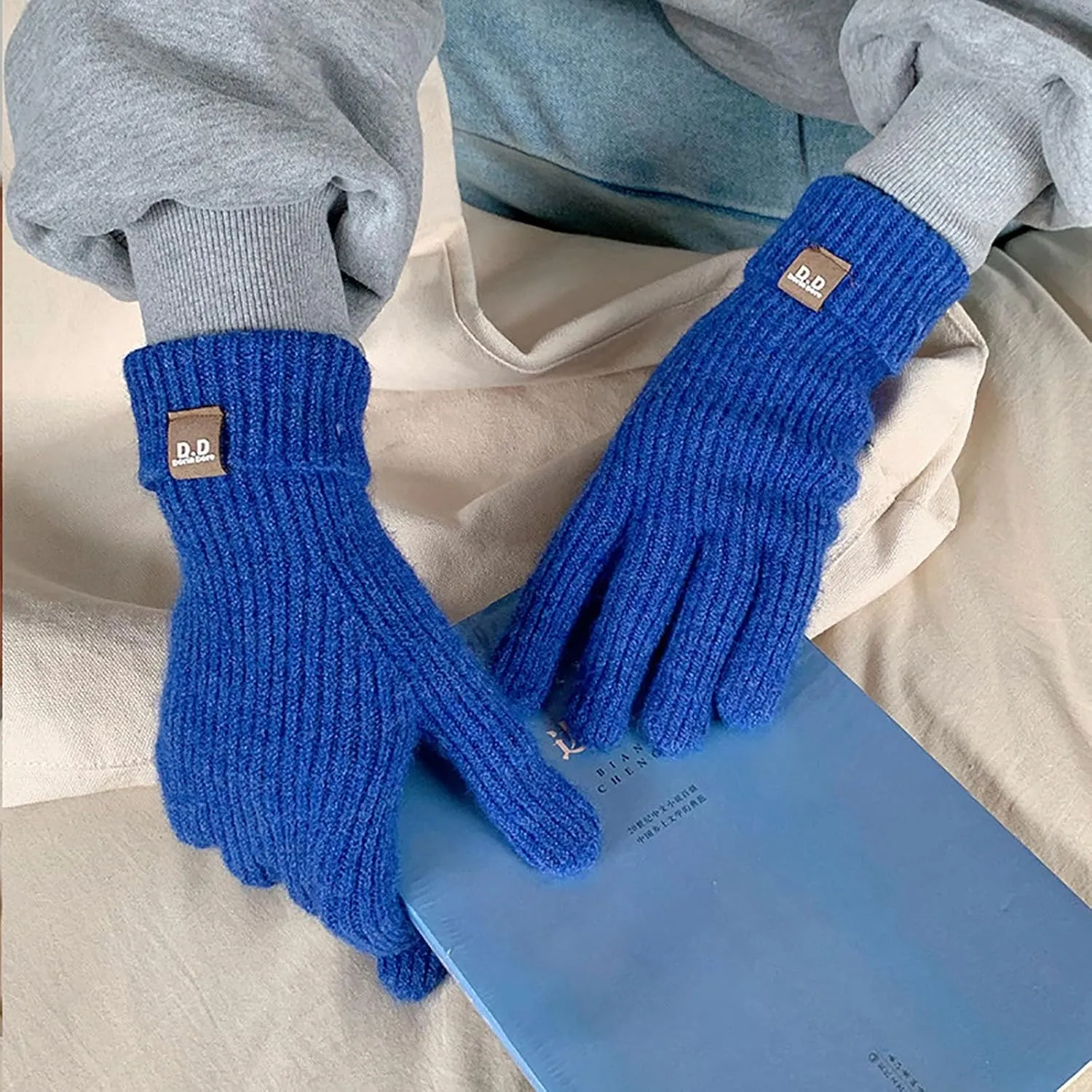 Winter Ski Mittens Men Women Adult Snow Suede Mitten for Cold Weather Windproof Glove Snowboarding Skiing Gloves