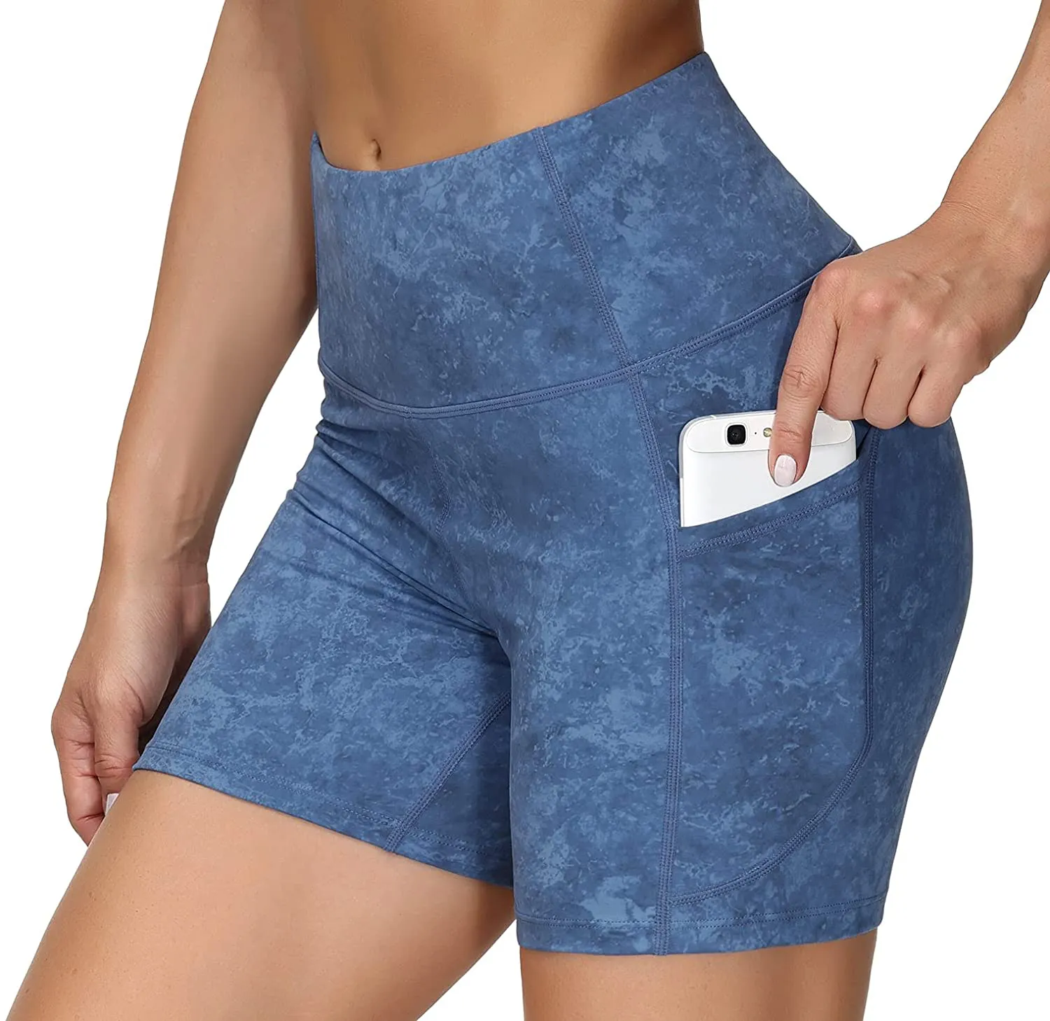 Wjustforu Biker Shorts for Women High Waist Yoga Shorts Women's Workout Running Shorts with Side Pockets