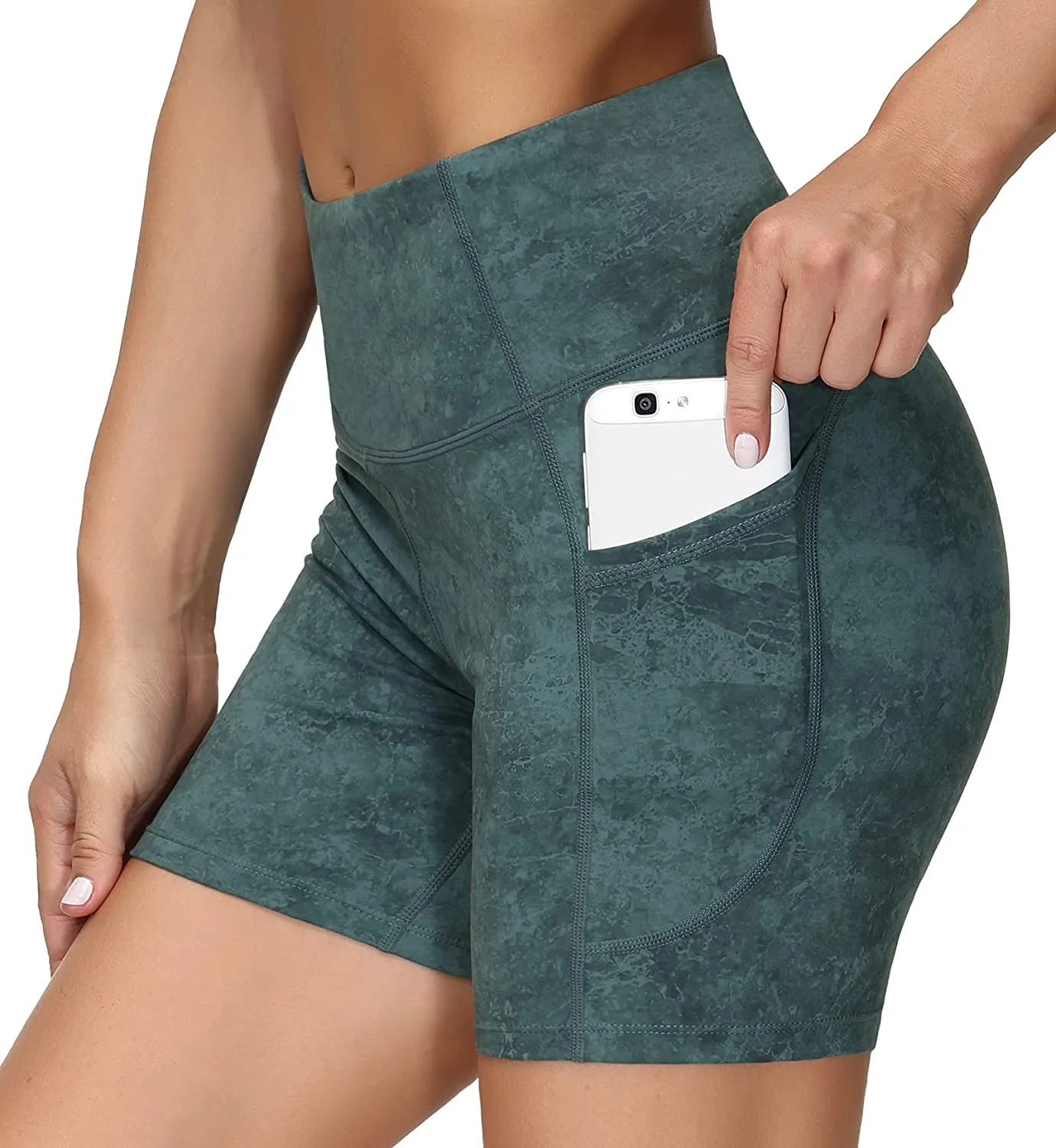 Wjustforu Biker Shorts for Women High Waist Yoga Shorts Women's Workout Running Shorts with Side Pockets
