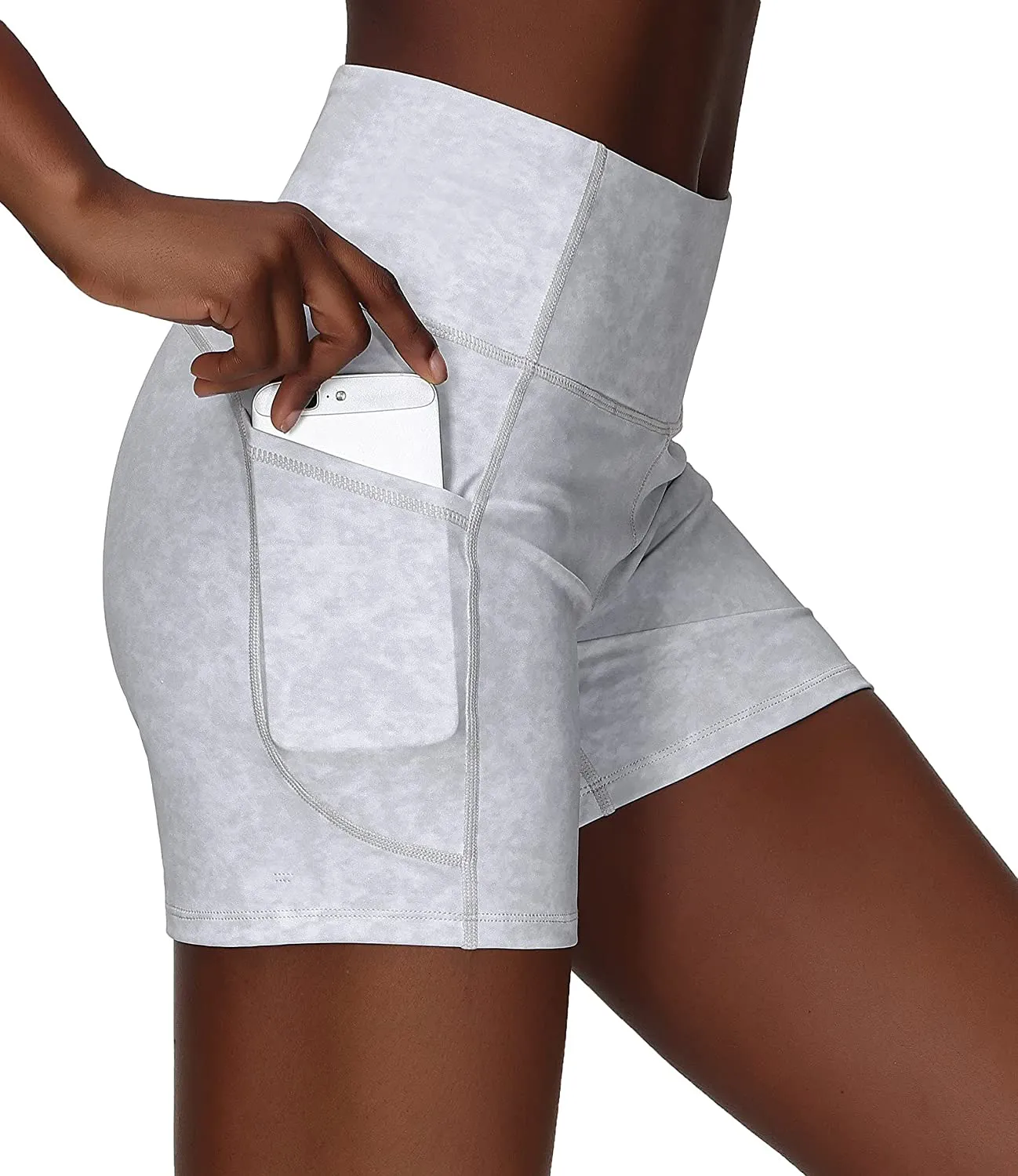 Wjustforu Biker Shorts for Women High Waist Yoga Shorts Women's Workout Running Shorts with Side Pockets