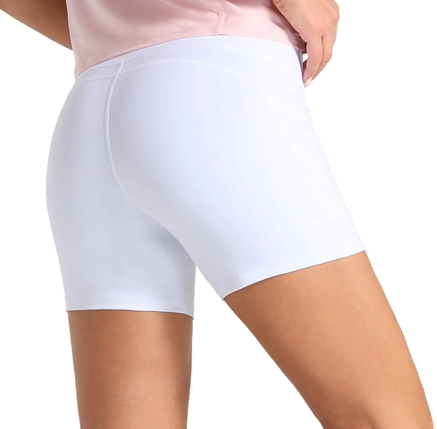 Wjustforu Biker Shorts for Women High Waist Yoga Shorts Women's Workout Running Shorts with Side Pockets