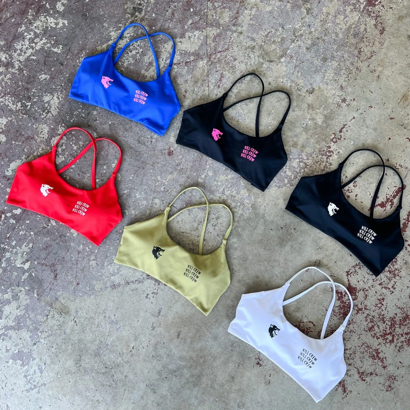 WOLF LOW SUPPORT SPORTS BRA -  WHITE / BLACK
