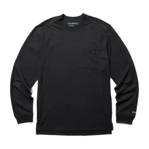 Wolverine Mens Black 100% Cotton L/S Guardian Tee Chill Wear Designer Touch Durable Button Closures Wolverine Mens Black 100% Cotton L/S Guardian Tee