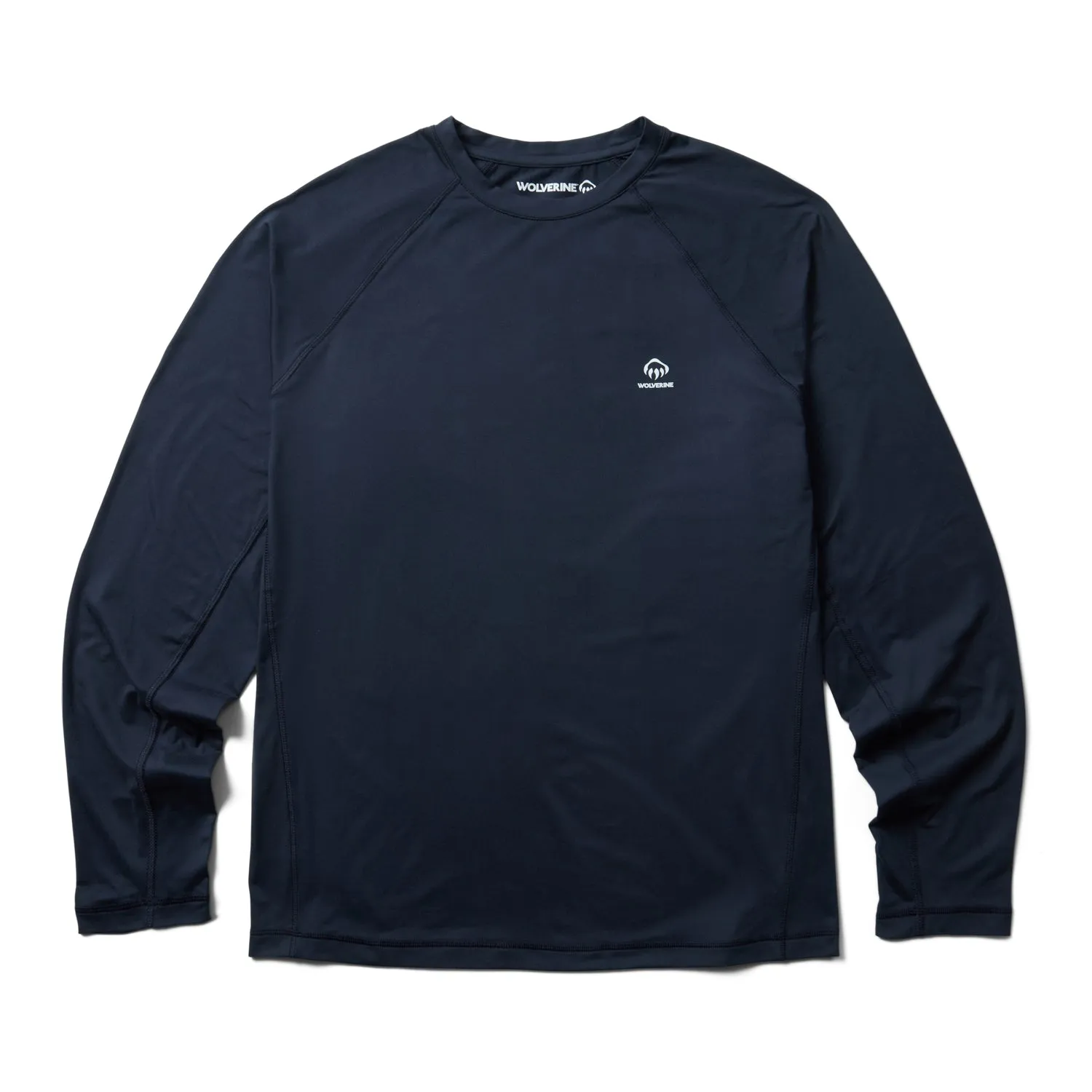 Lounge Comfort Wolverine Mens Dark Navy Polyester L/S Tactical Sun-Stop Eco Crew