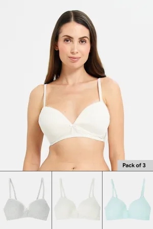 Women Assorted Non Wired Bra Set (Pack of 3)