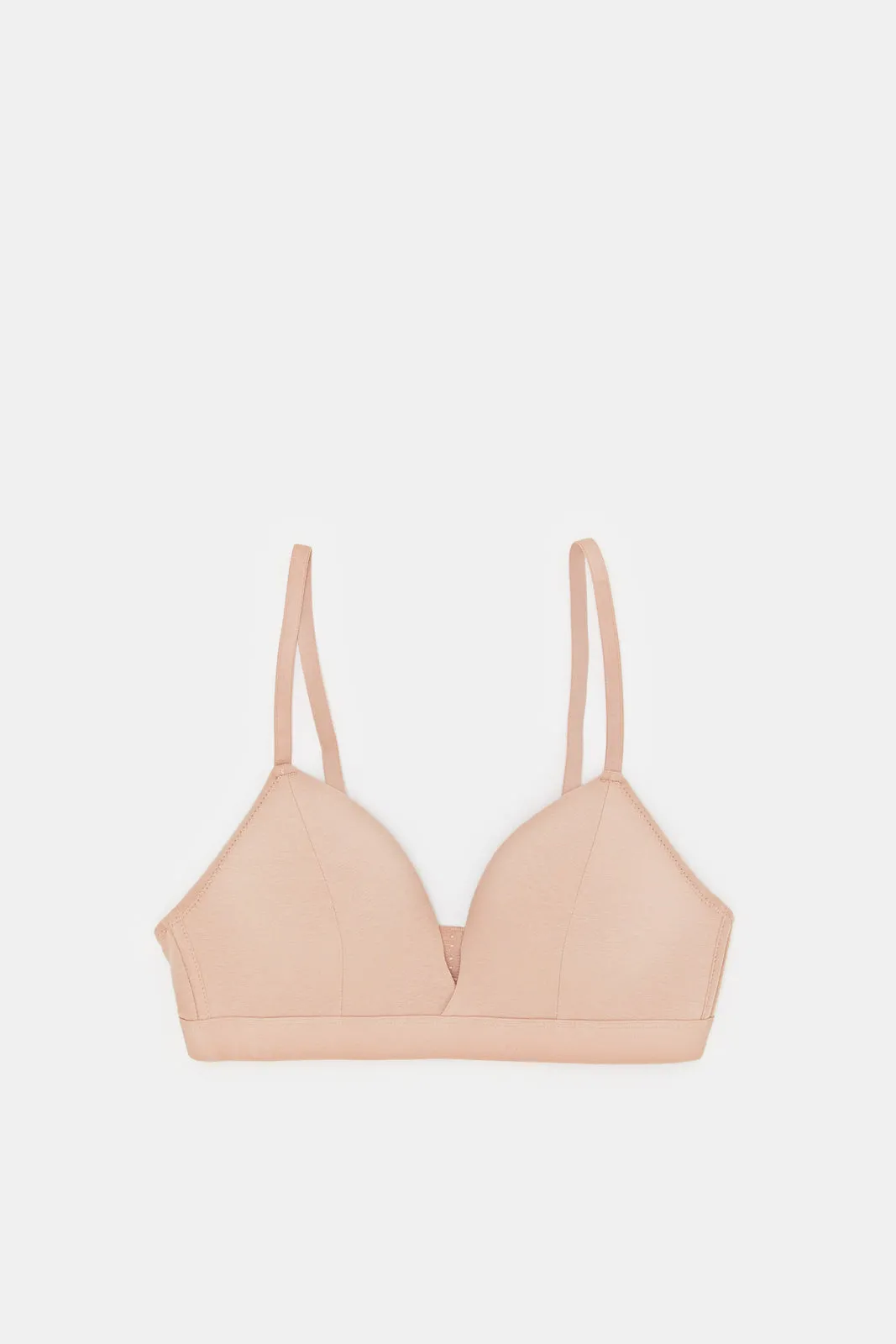 Women Black And Beige Non-Wired Bras Set (Pack of 2)