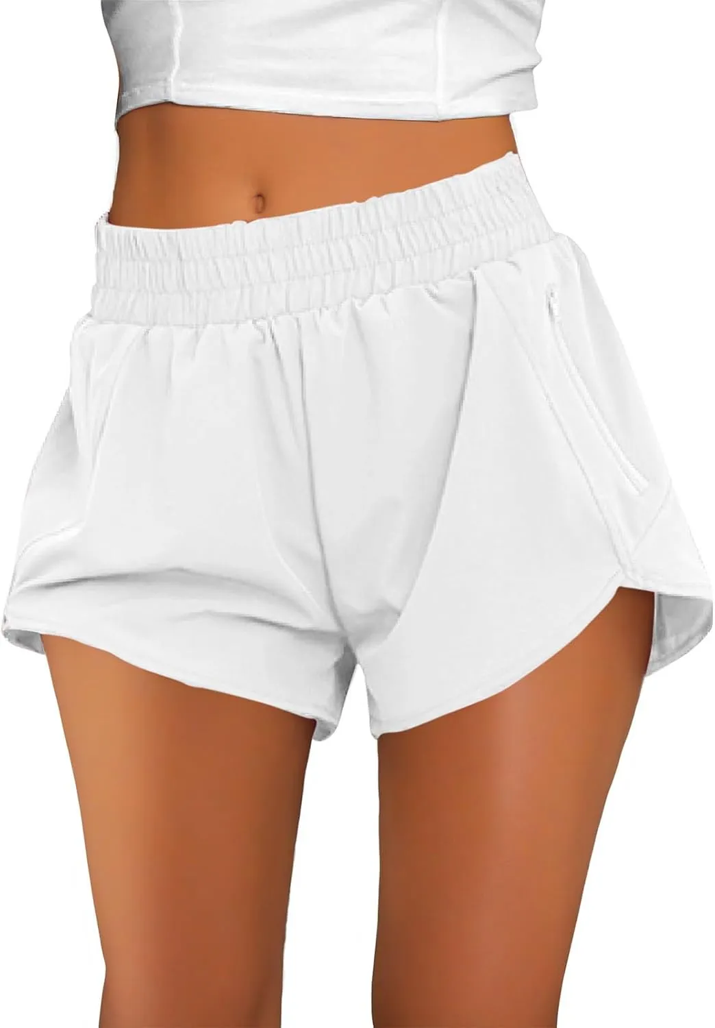 Women High Waist Workout Gym Cycling Shorts Casual Plus Size Summer Split Hem Biker Pants Athletic Running Clothes