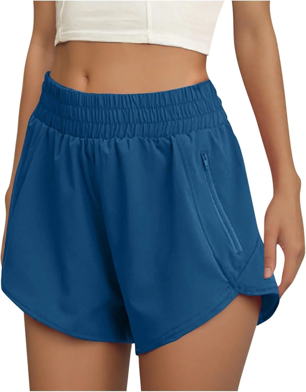 Women High Waist Workout Gym Cycling Shorts Casual Plus Size Summer Split Hem Biker Pants Athletic Running Clothes