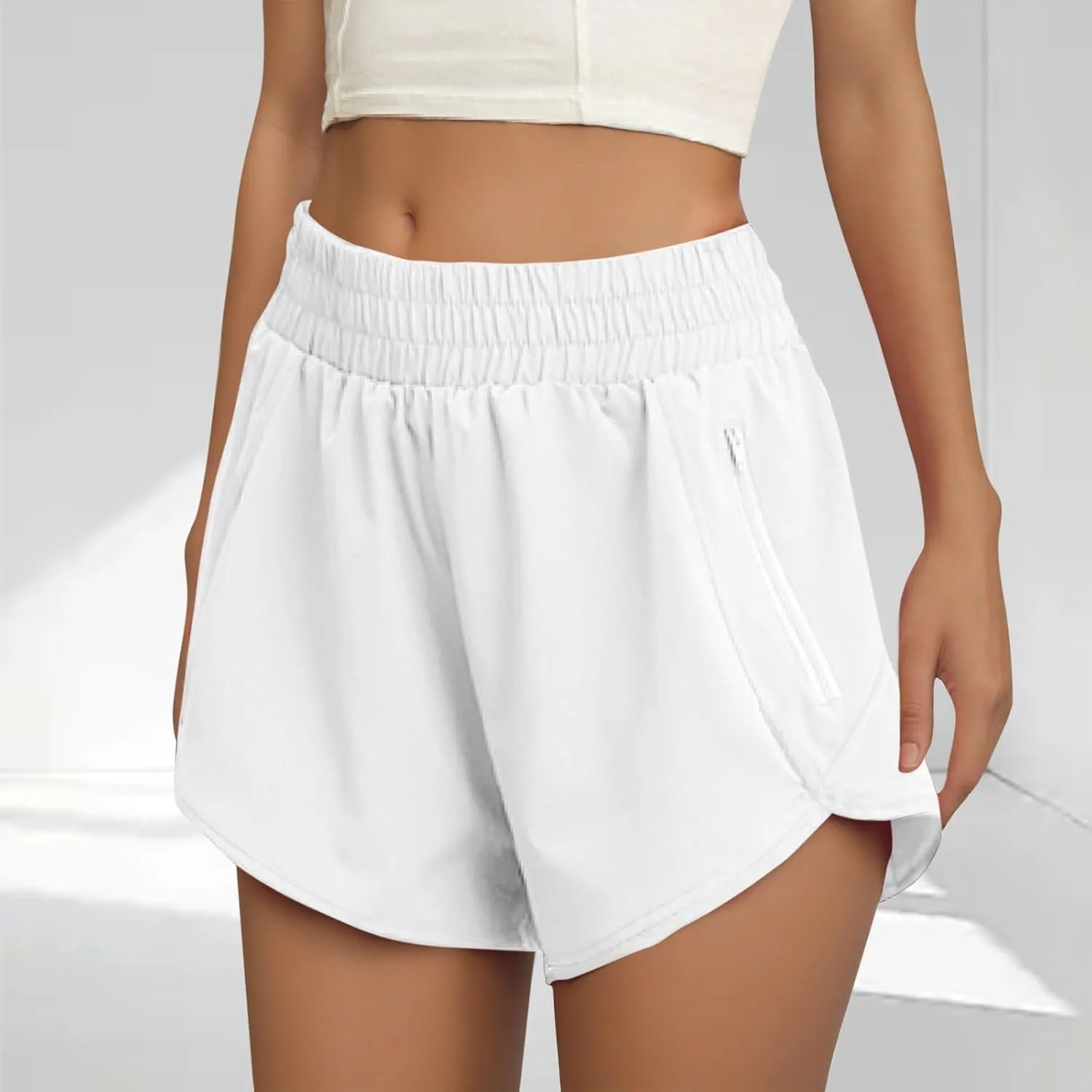 Women High Waist Workout Gym Cycling Shorts Casual Plus Size Summer Split Hem Biker Pants Athletic Running Clothes