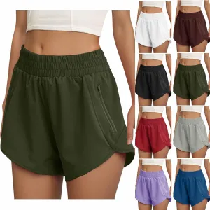 Women High Waist Workout Gym Cycling Shorts Casual Plus Size Summer Split Hem Biker Pants Athletic Running Clothes