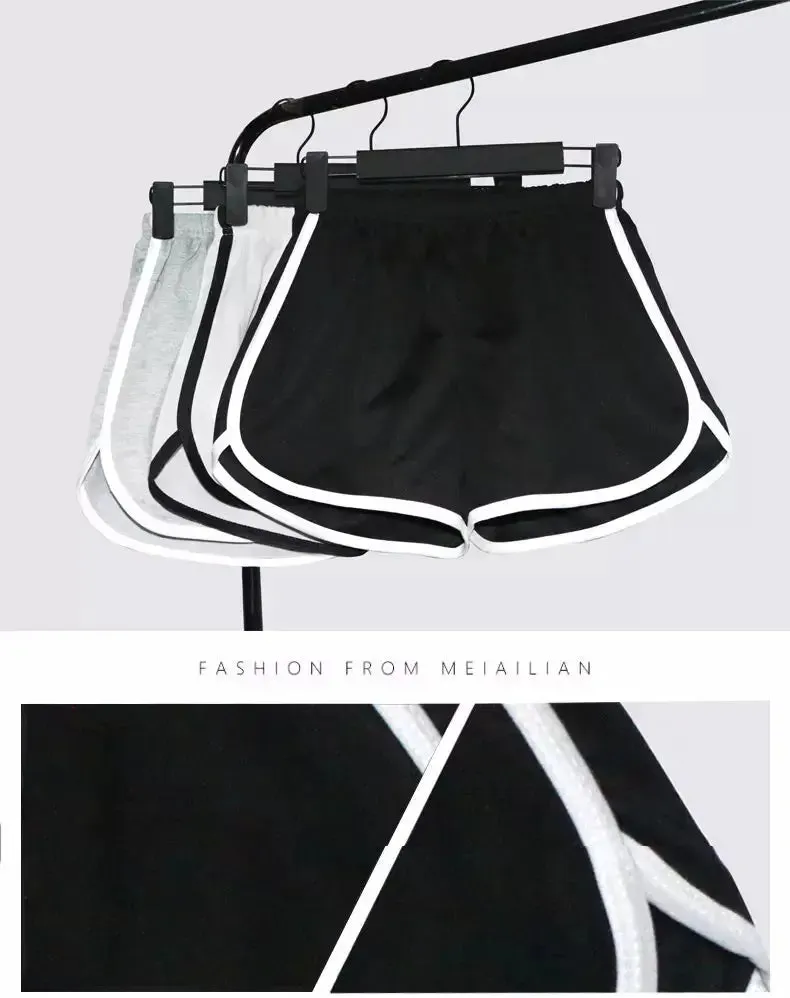Women Short Sports Pants Striped Running Stretchy High Waist Sexy Yoga Sports Pants