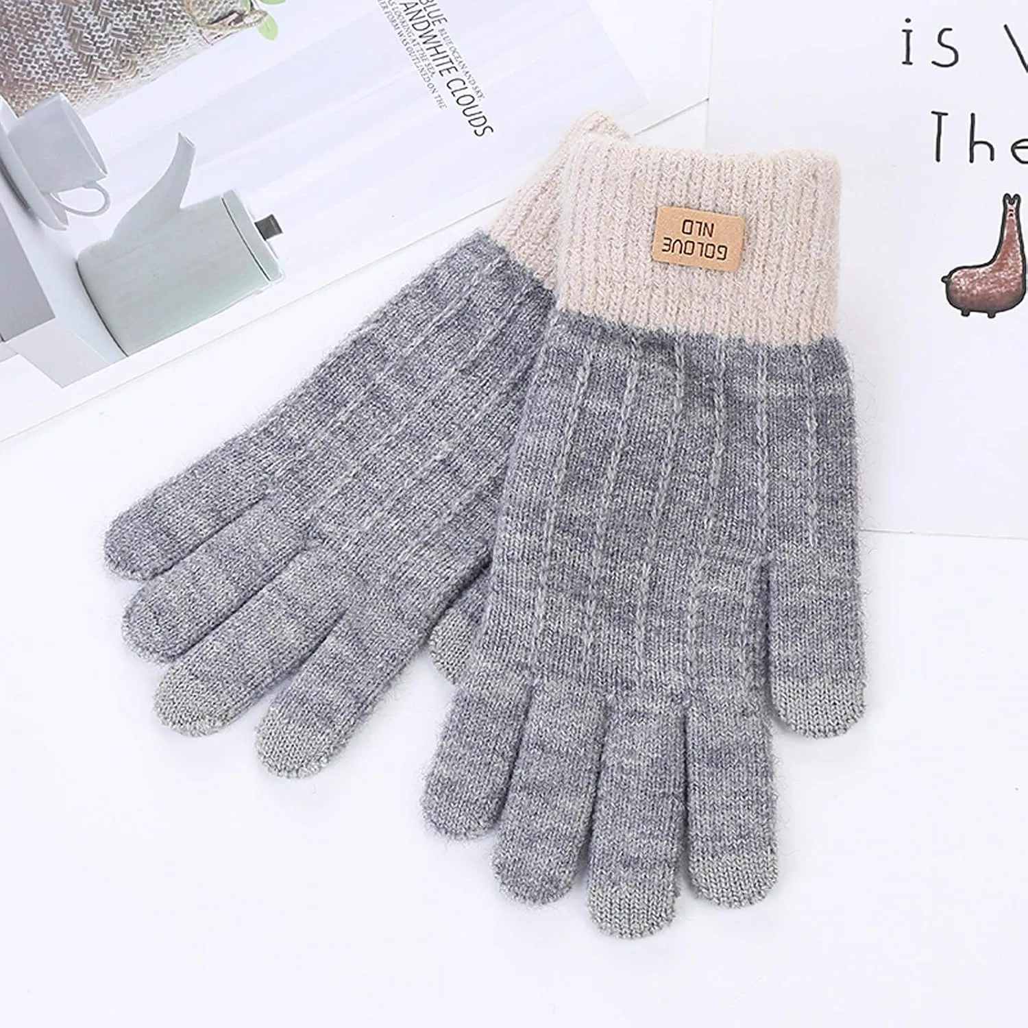 Women Winter Touch Screen Gloves Warm Comfortable Thermal Elastic Texting Windproof Thicken Gloves for Cold Weather