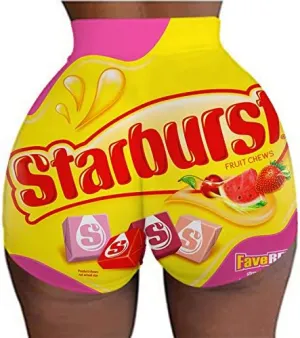 Women's 3D Printed Booty Shorts High Waisted Yoga Shorts Sports Leggings