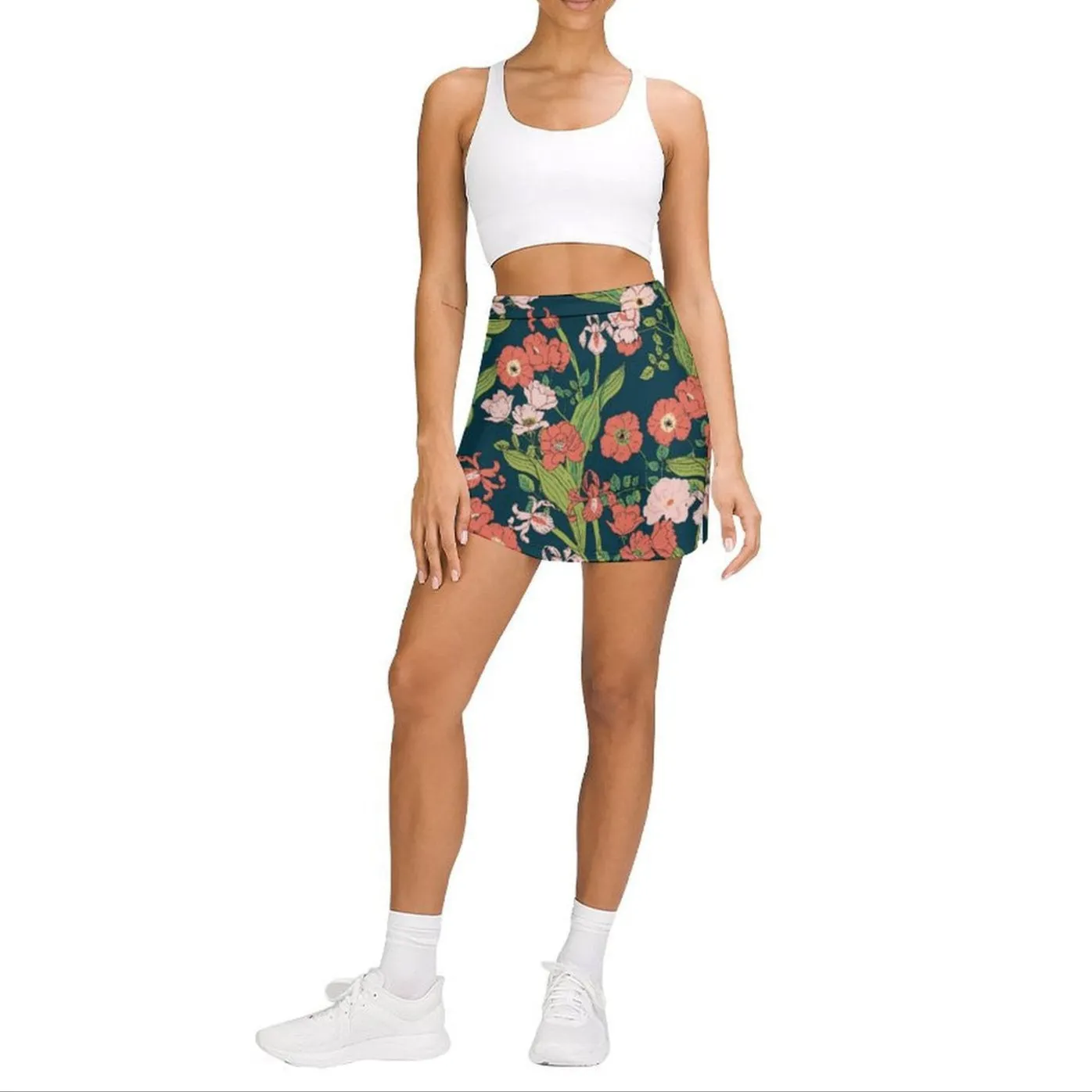 Women's Casual Active Split Hem A-Line Skort, Seychelles Floral