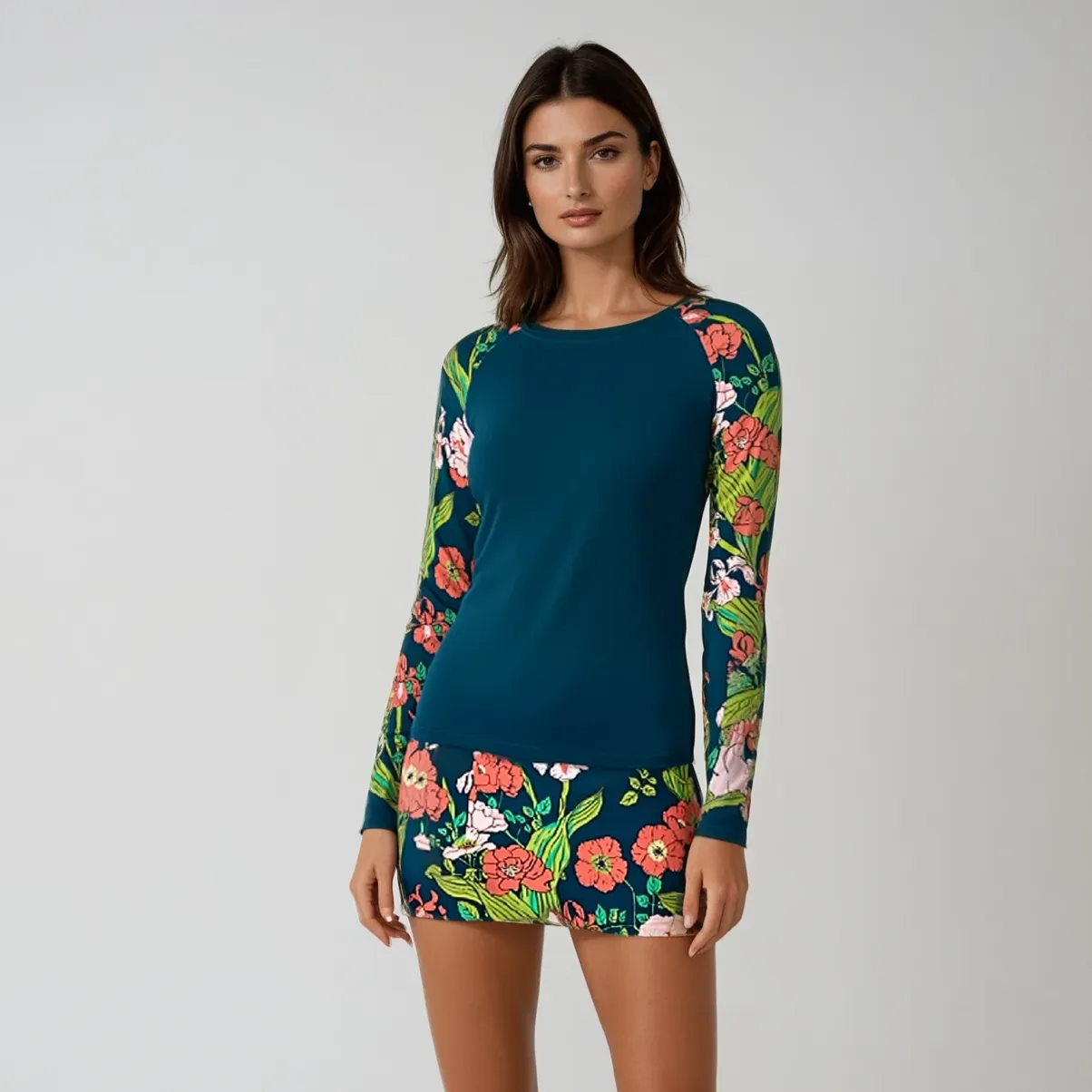 Women's Casual Active Split Hem A-Line Skort, Seychelles Floral