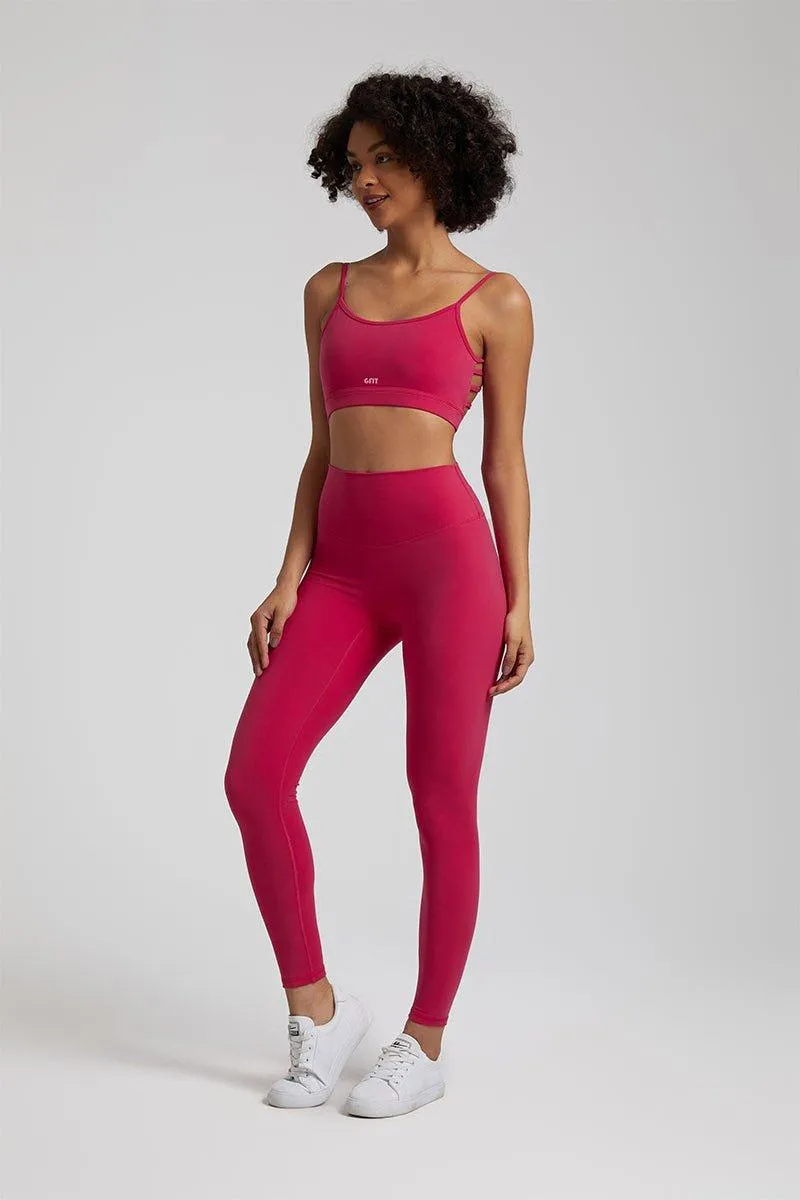 Women's GFIT 2.0 Yoga Set - Heart-Shaped Sports Bra & High-Waist Leggings