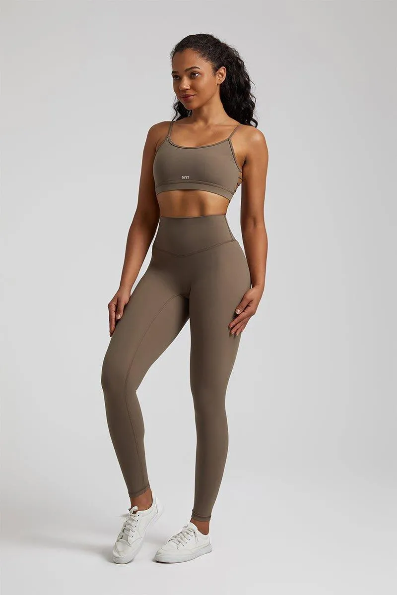 Women's GFIT 2.0 Yoga Set - Heart-Shaped Sports Bra & High-Waist Leggings