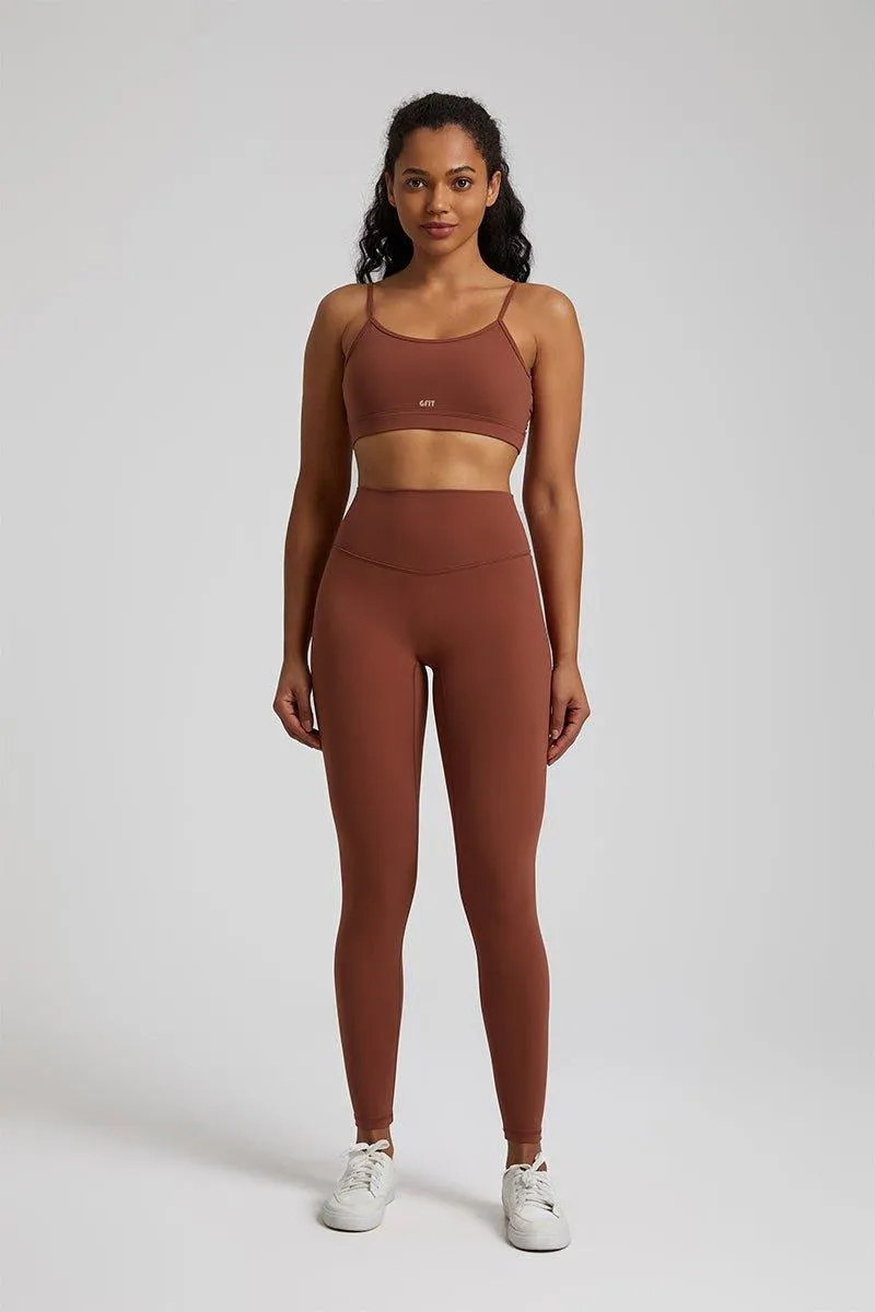 Women's GFIT 2.0 Yoga Set - Heart-Shaped Sports Bra & High-Waist Leggings