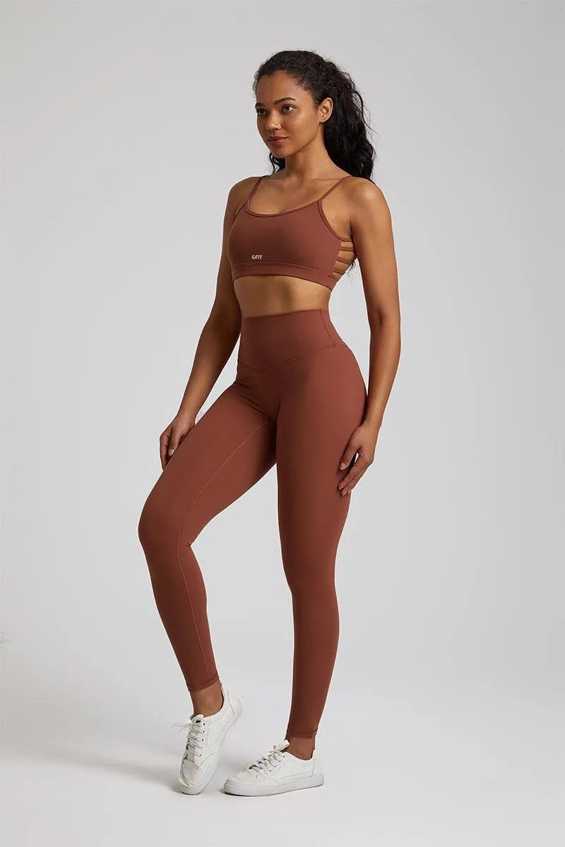 Women's GFIT 2.0 Yoga Set - Heart-Shaped Sports Bra & High-Waist Leggings