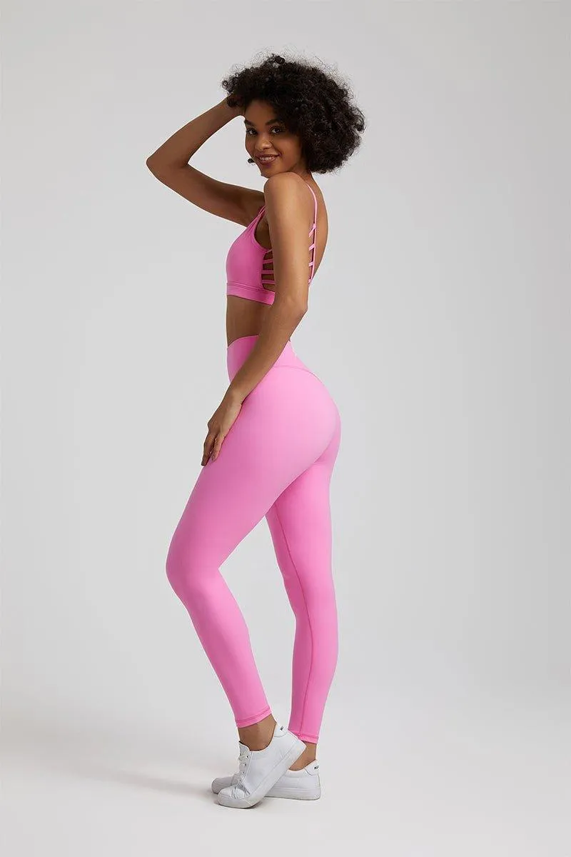 Women's GFIT 2.0 Yoga Set - Heart-Shaped Sports Bra & High-Waist Leggings