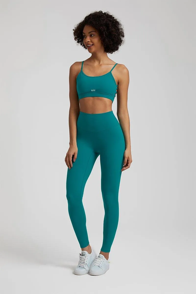 Women's GFIT 2.0 Yoga Set - Heart-Shaped Sports Bra & High-Waist Leggings