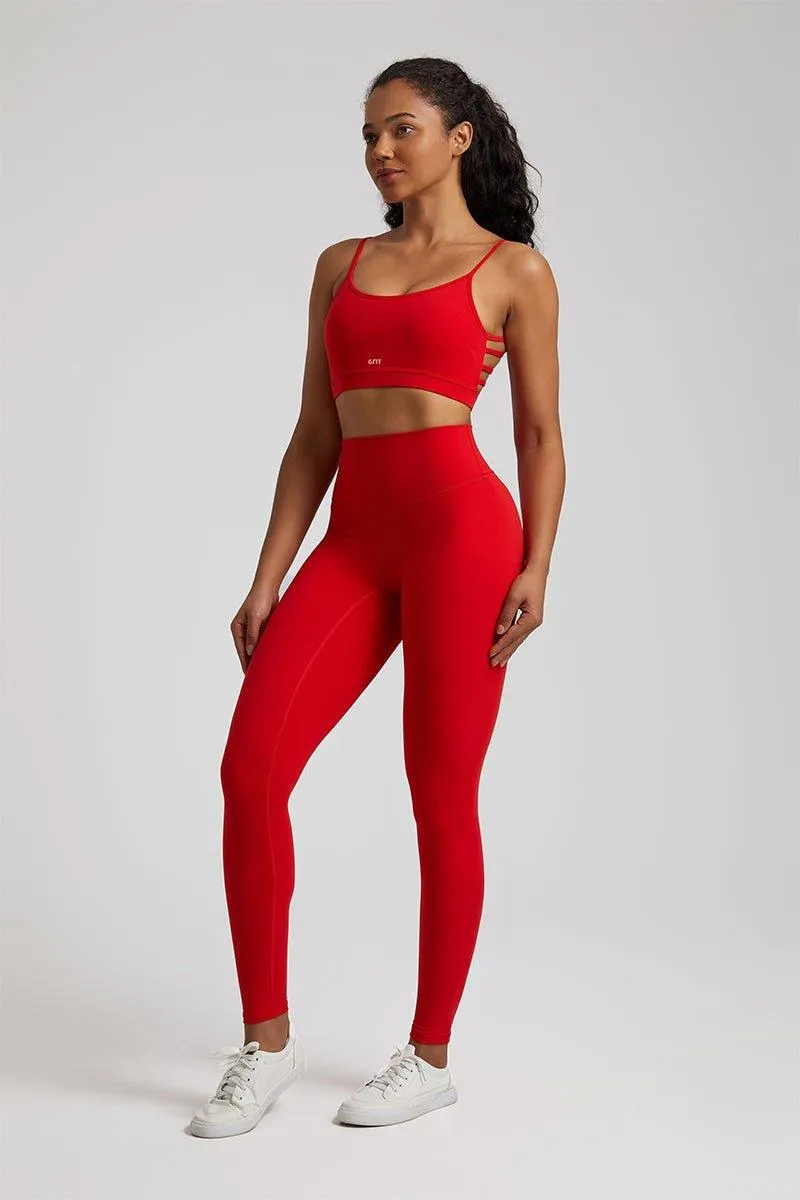 Women's GFIT 2.0 Yoga Set - Heart-Shaped Sports Bra & High-Waist Leggings