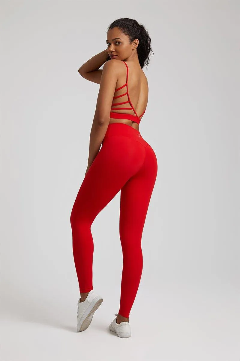 Women's GFIT 2.0 Yoga Set - Heart-Shaped Sports Bra & High-Waist Leggings