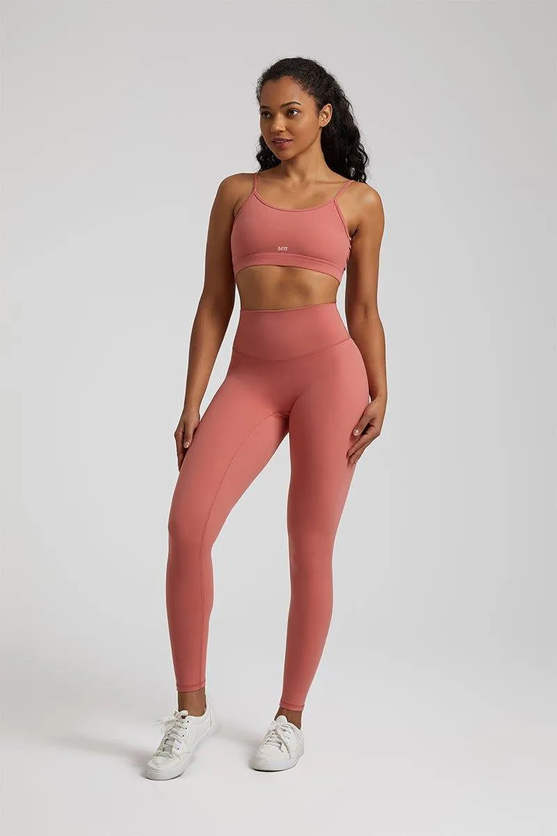 Women's GFIT 2.0 Yoga Set - Heart-Shaped Sports Bra & High-Waist Leggings