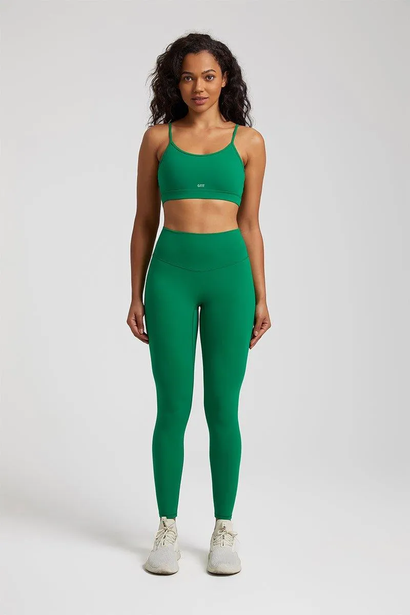 Women's GFIT 2.0 Yoga Set - Heart-Shaped Sports Bra & High-Waist Leggings