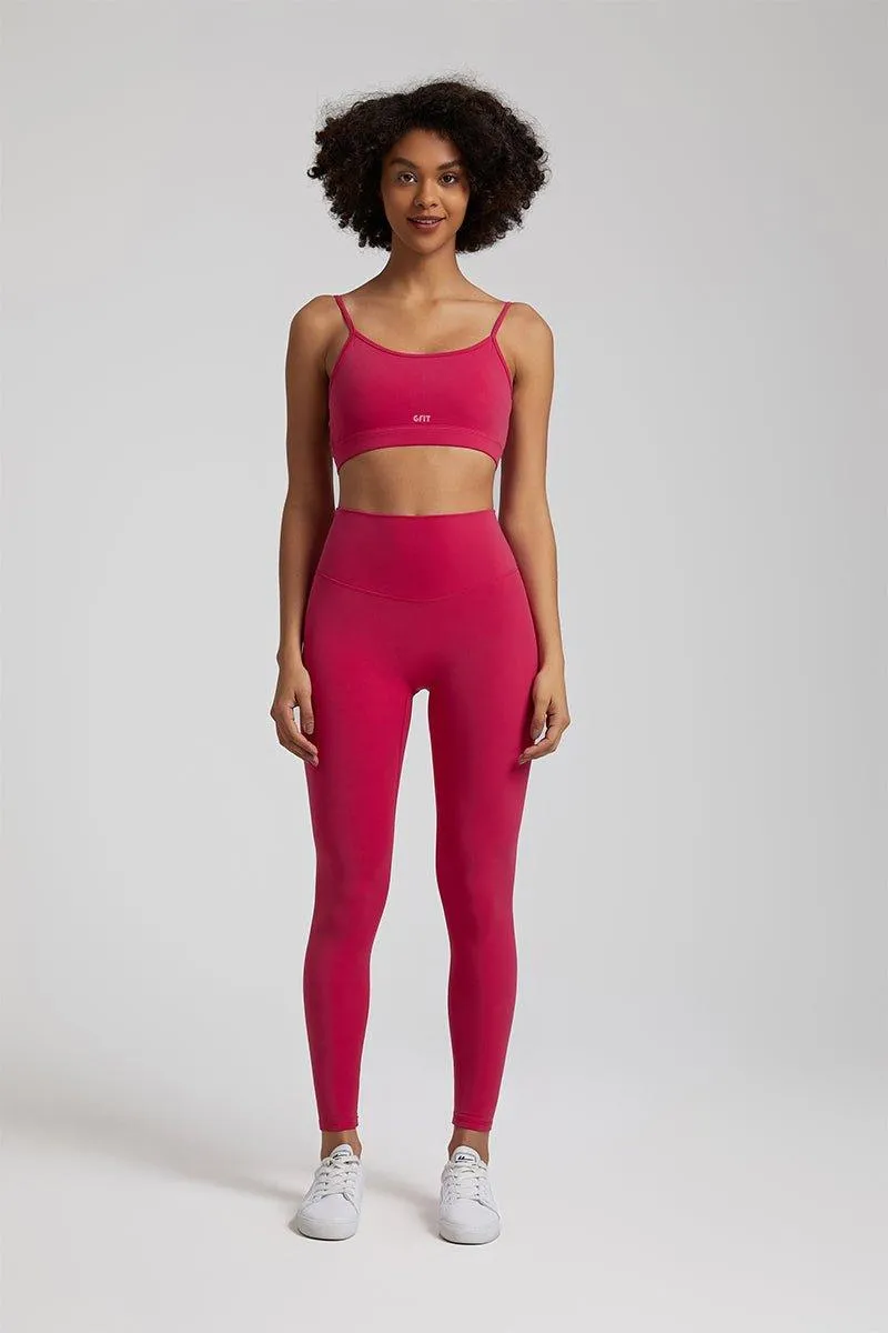 Women's GFIT 2.0 Yoga Set - Heart-Shaped Sports Bra & High-Waist Leggings