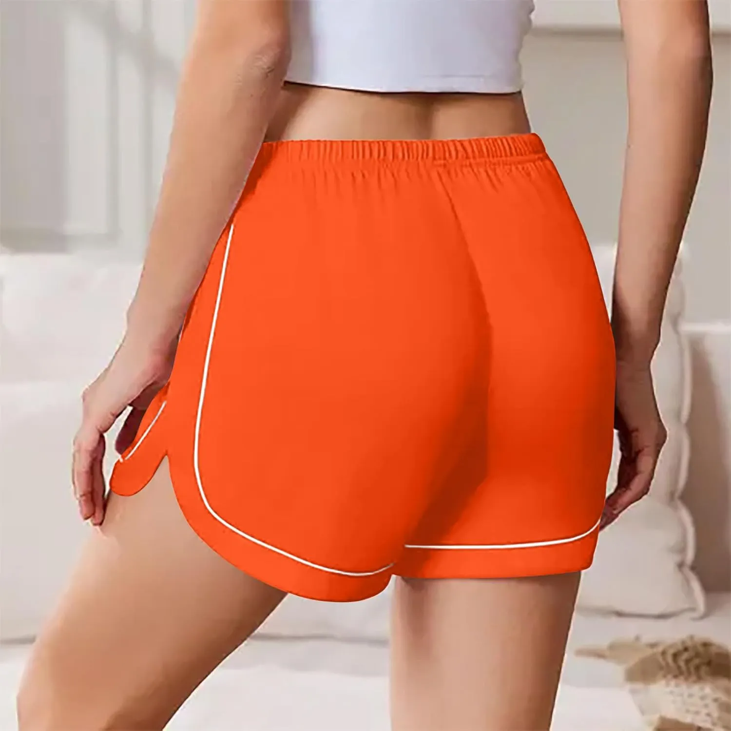 Women's Gym Yoga Shorts Summer Running Activewear Elastic Waist Dolphin Short Pant Breathable Lounge Slacks