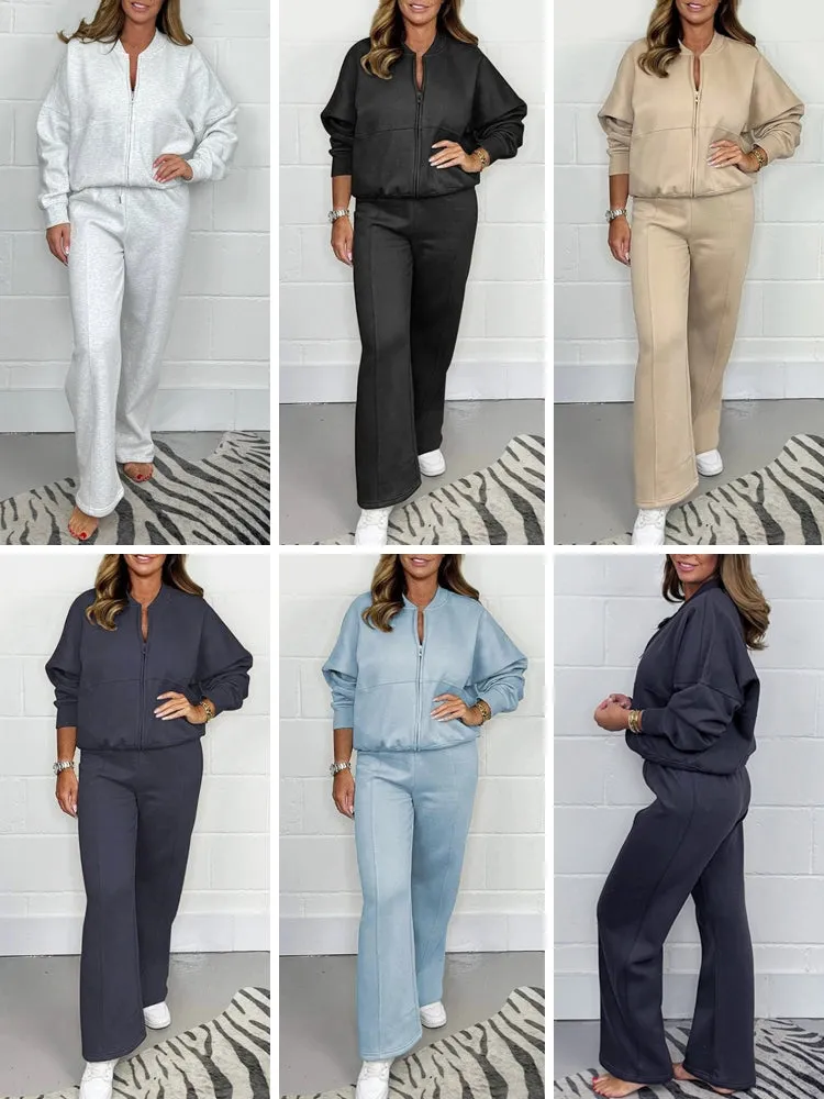 Women's Long Sleeve Sport Casual Sweatshirt Tracksuits Set