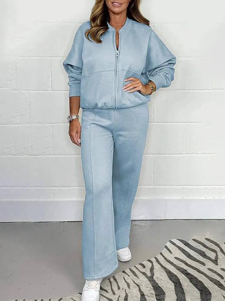 Women's Long Sleeve Sport Casual Sweatshirt Tracksuits Set