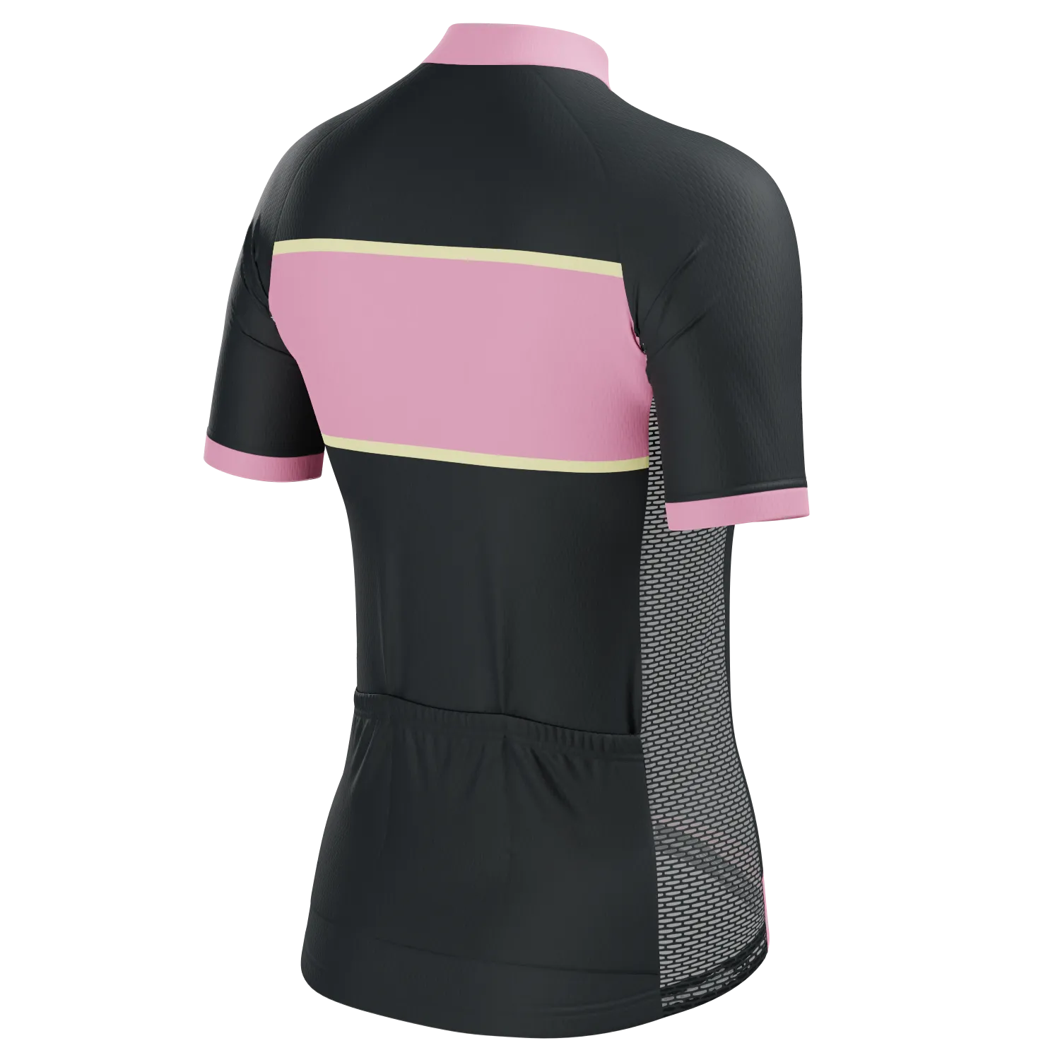 Women's Pink & Black Stripe Short Sleeve Cycling Jersey