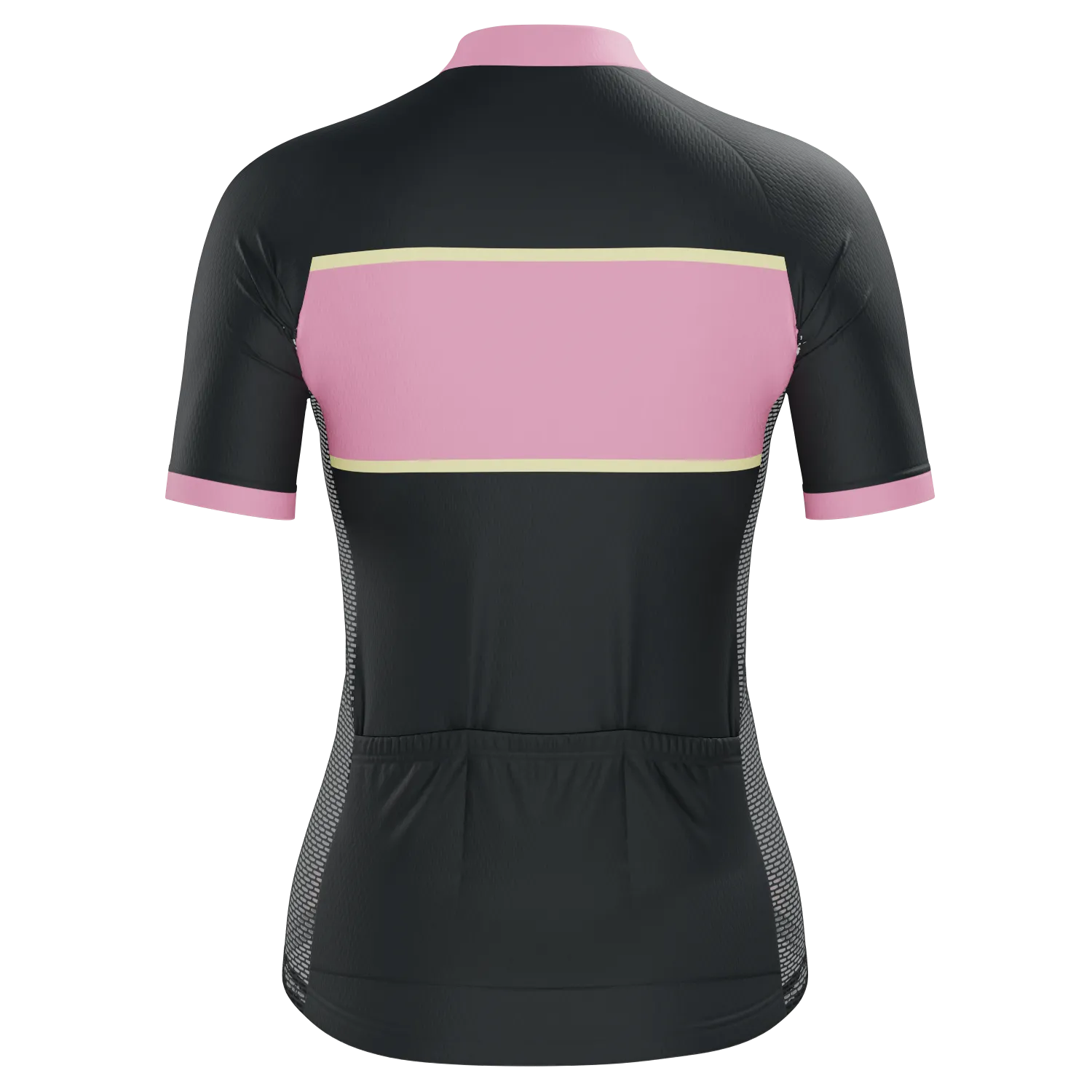 Women's Pink & Black Stripe Short Sleeve Cycling Jersey