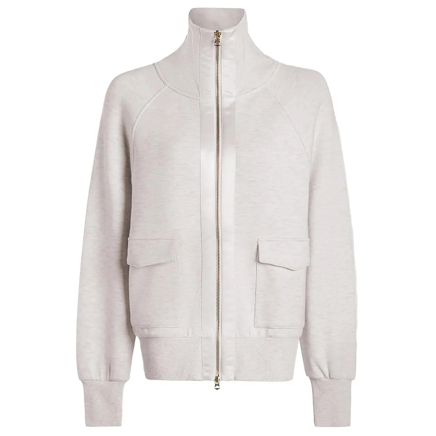 Womens Roxbury Sweat Zip Through Ivory Marl - 2025