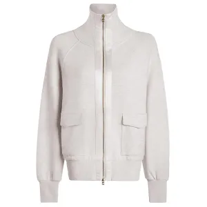 Womens Roxbury Sweat Zip Through Ivory Marl - 2025