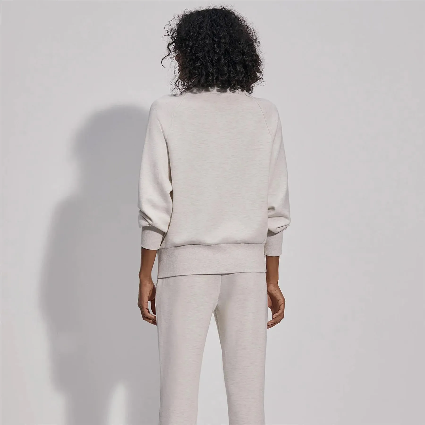Womens Roxbury Sweat Zip Through Ivory Marl - 2025