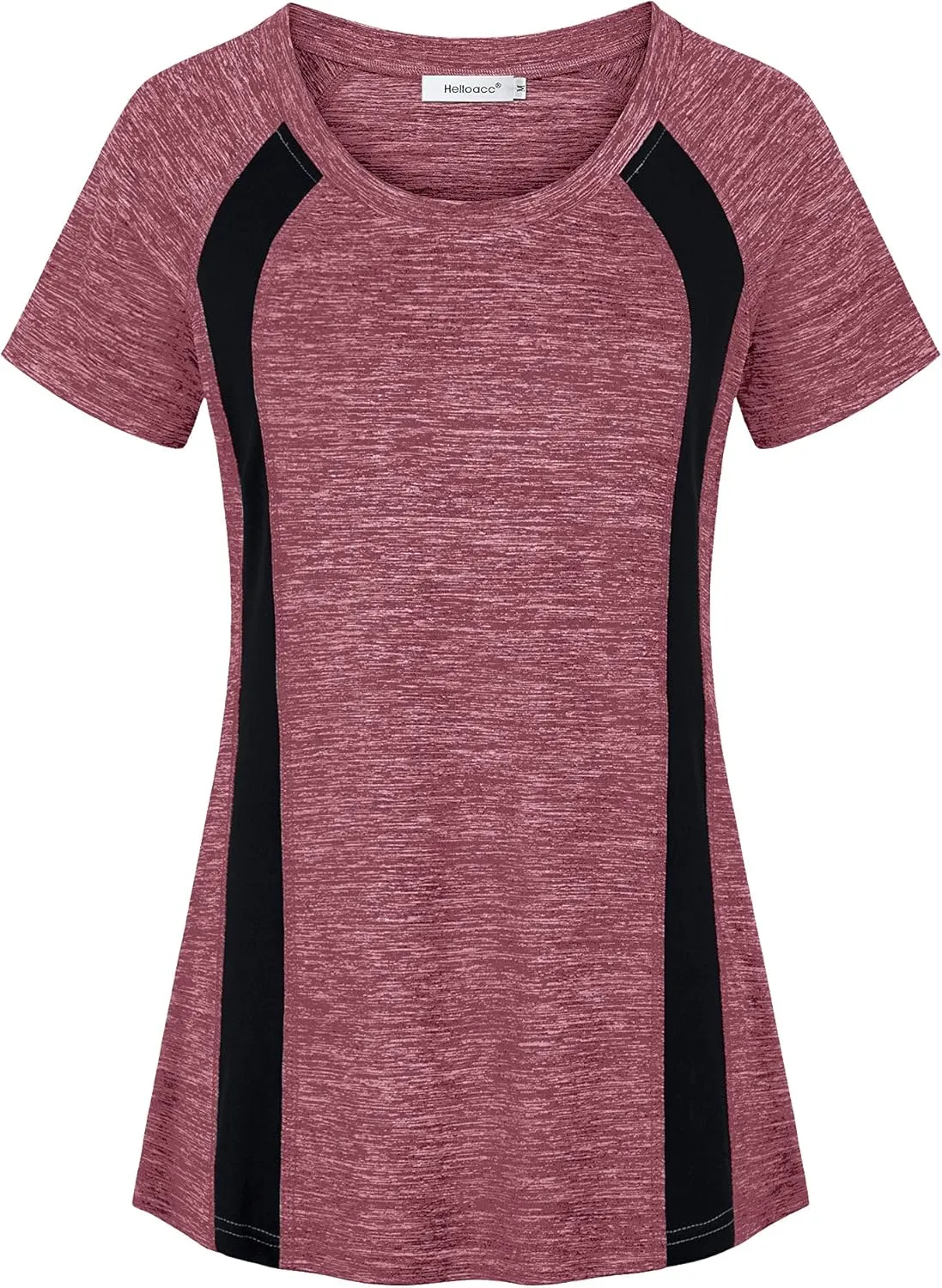 Womens Scoop Neck Short Sleeve Yoga Top Loose Fit Sport Workout T Shirt