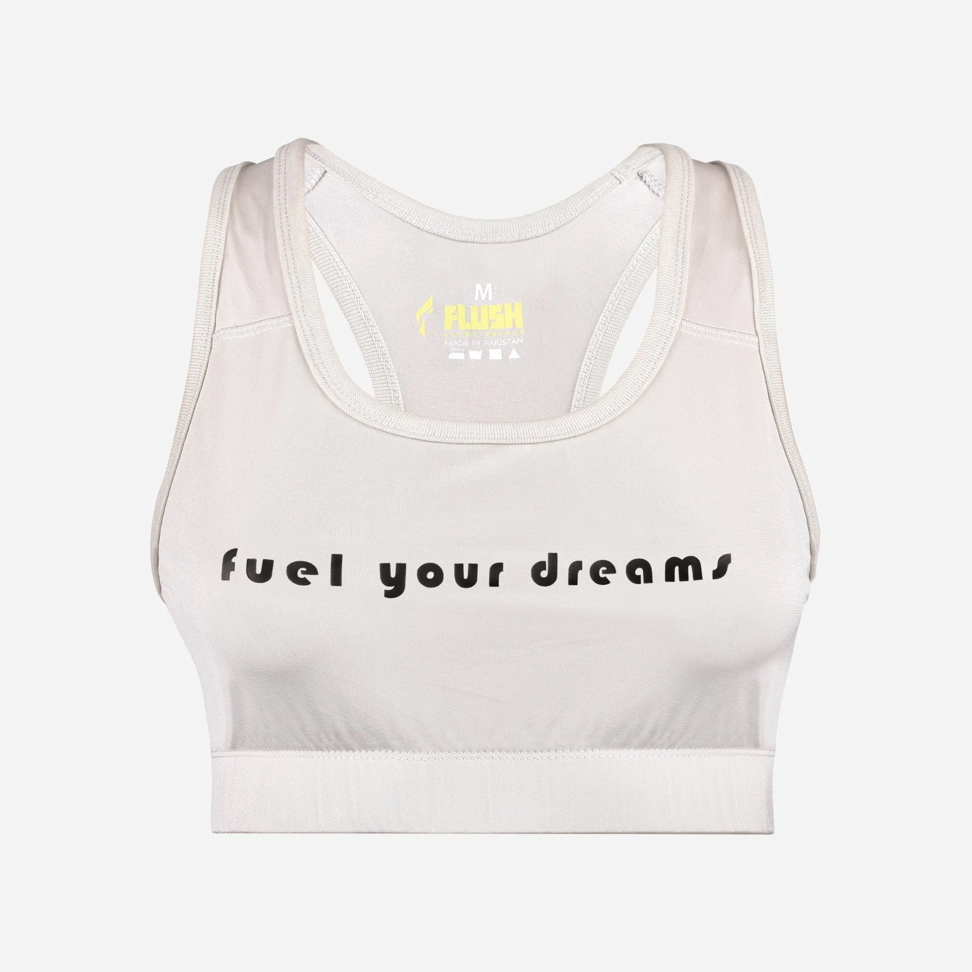 Women's Seamless Sports Bra, Support for Yoga Gym - Light Cream