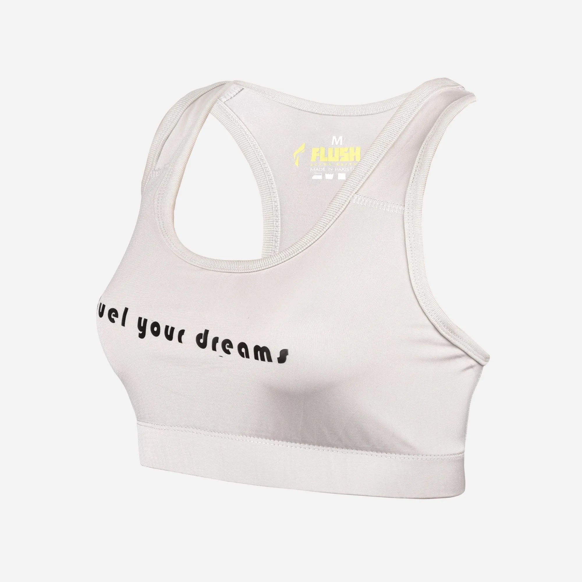 Women's Seamless Sports Bra, Support for Yoga Gym - Light Cream