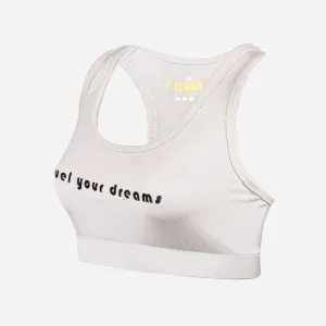 Women's Seamless Sports Bra, Support for Yoga Gym - Light Cream