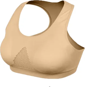 Women's Seamless Sports Bra with Mesh Stretchy Racerback Lightweight Breathable Comfortable Activewear Yoga Bralette