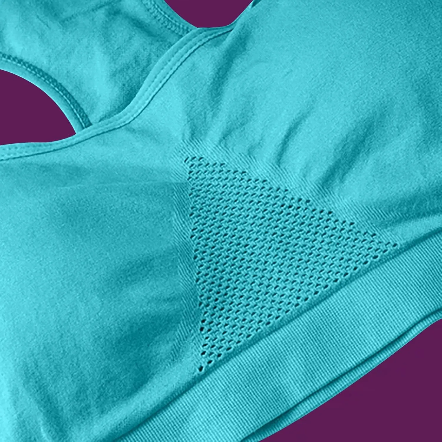Women's Seamless Sports Bra with Mesh Stretchy Racerback Lightweight Breathable Comfortable Activewear Yoga Bralette