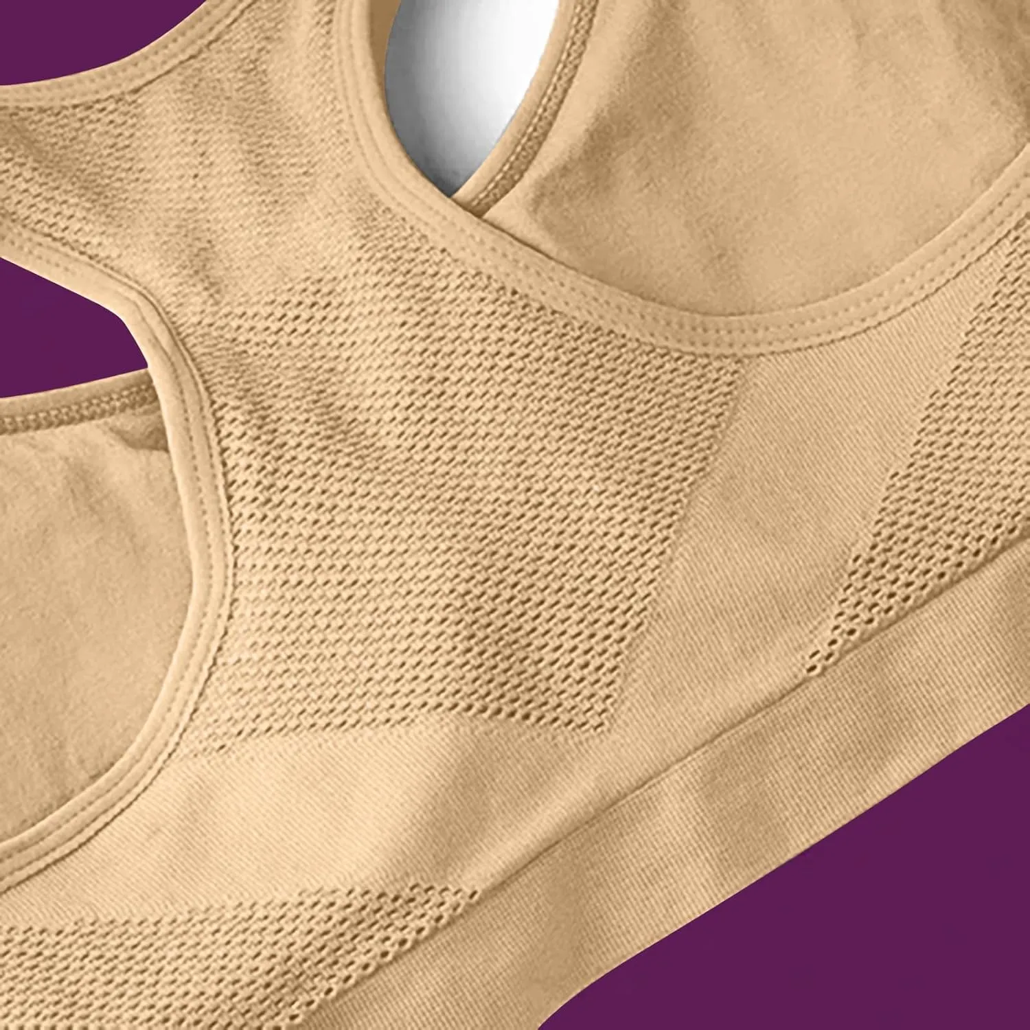 Women's Seamless Sports Bra with Mesh Stretchy Racerback Lightweight Breathable Comfortable Activewear Yoga Bralette