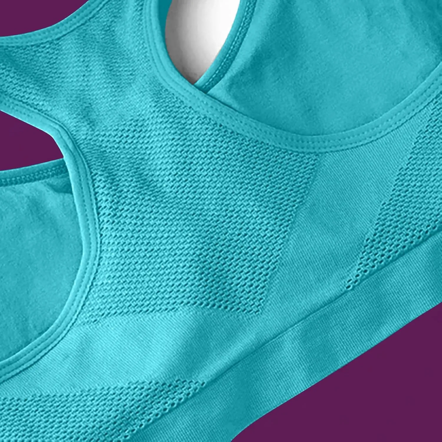 Women's Seamless Sports Bra with Mesh Stretchy Racerback Lightweight Breathable Comfortable Activewear Yoga Bralette