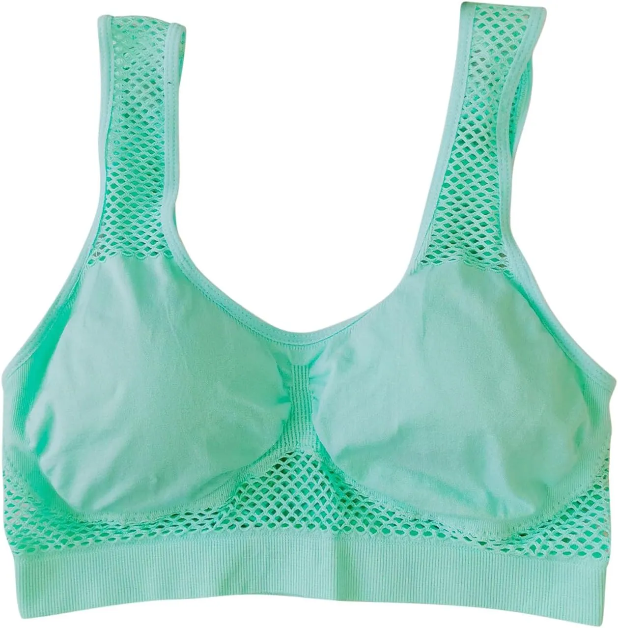 Women's Sports Bra with Mesh Comfort Supportive Exercise Stretchy Breathable Activewear Lightweight Sports Bralette