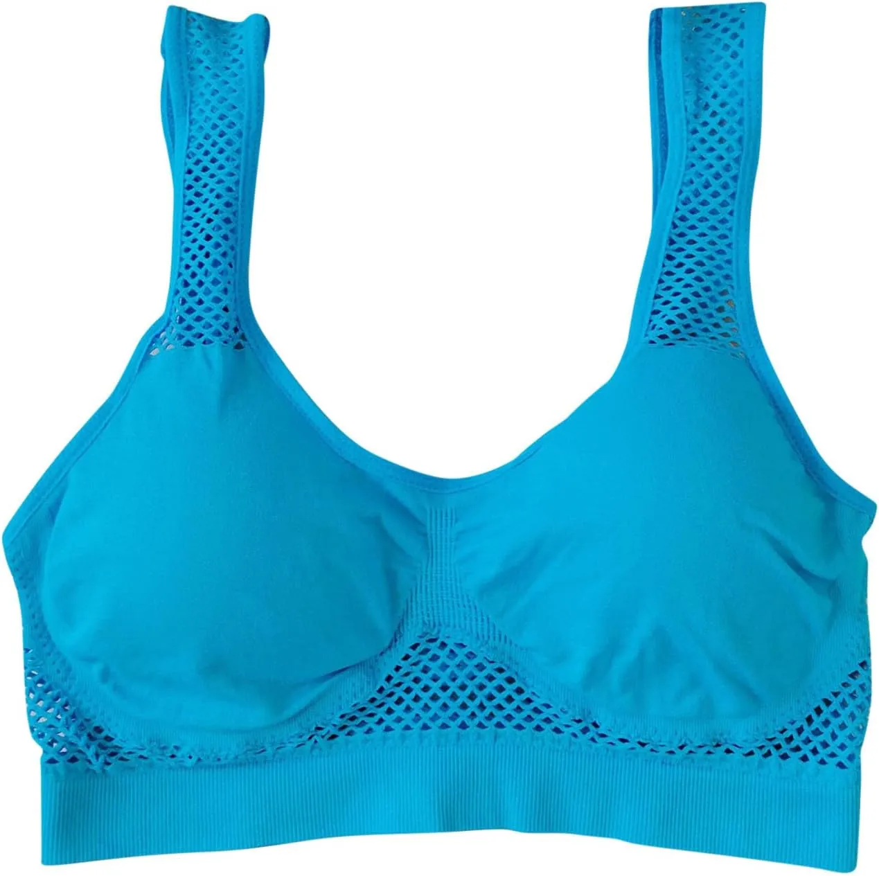 Women's Sports Bra with Mesh Comfort Supportive Exercise Stretchy Breathable Activewear Lightweight Sports Bralette