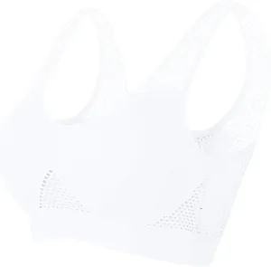 Women's Sports Bra with Mesh Comfort Supportive Exercise Stretchy Breathable Activewear Lightweight Sports Bralette